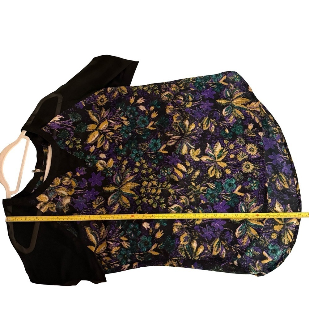 Lost & Found Floral Blouse with Sheer Sleeves Size L Boho Festival Y2K Night Out - Picture 8 of 13
